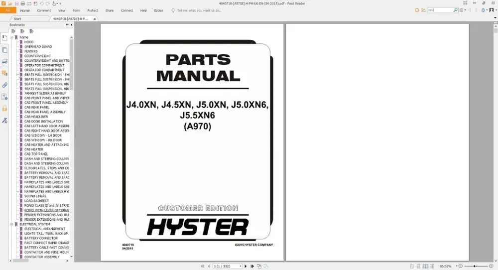 

Hyster Forklift All Model UK-EU PDF DVD 64GB Parts Manual