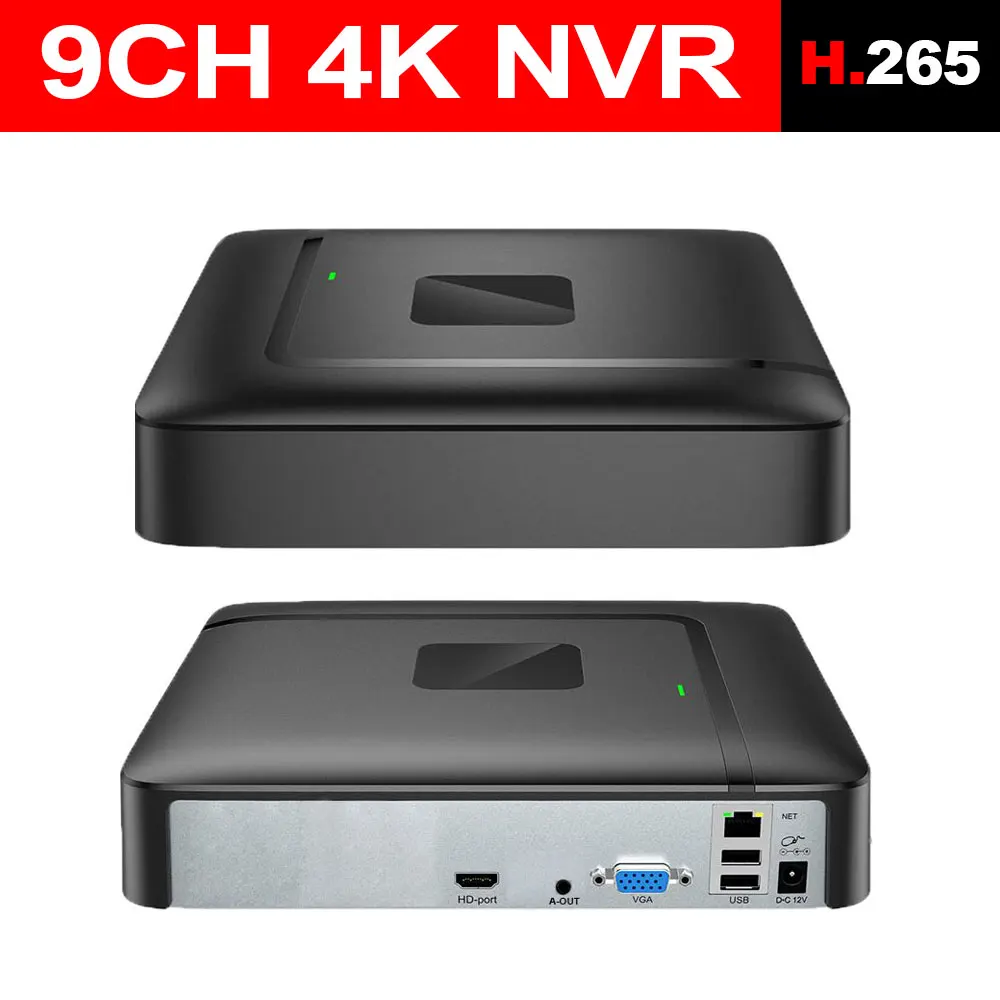 H.265 Max 4K Output CCTV Mini NVR 8CH 9CH 4K IPC videoregistratore di sicurezza H.265 Motion Detect P2P CCTV NVR Face Detection