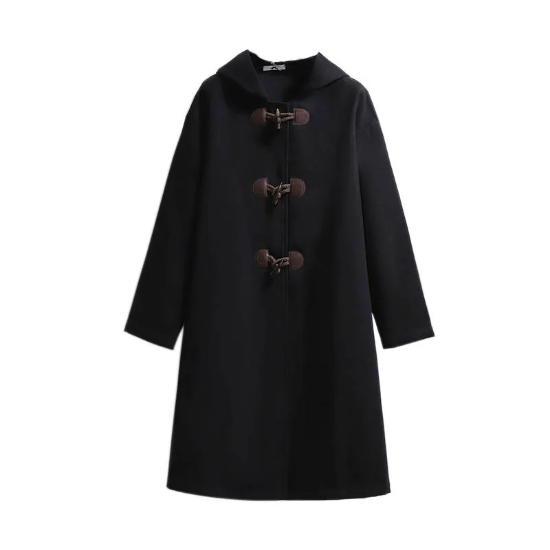 150Kg Plus Size Women\'s Autumn Winter Double-Sided Woolen Coat Bust 156cm 6XL 7XL 8XL 9XL 10XL Long Horn Buttoned Woolen Coat