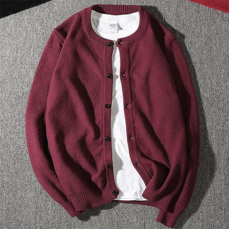 Casual Men Sweatercoat Autumn Knit Cardigan Solid Color Korean Style Fashion Streetwear Wild Male Slim Tops 2021 Knitwear