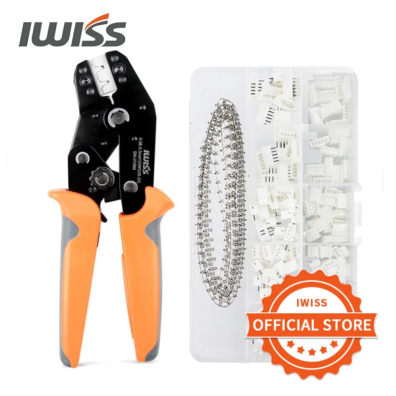 IWISS SN-01BM Mini terminals Crimping Plier kit 460pcs 2.0mm JST-PH Male/Female Connectors Kit 2/3/4/5/6 Pins Housing tool set