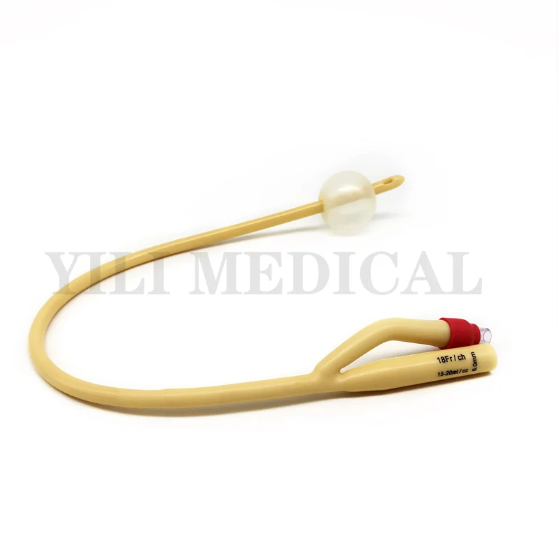 Catetere di Foley in lattice a 2 vie sterilizzazione medica rivestita in Silicone catetere uretrale a palloncino urinario FR6 - FR30