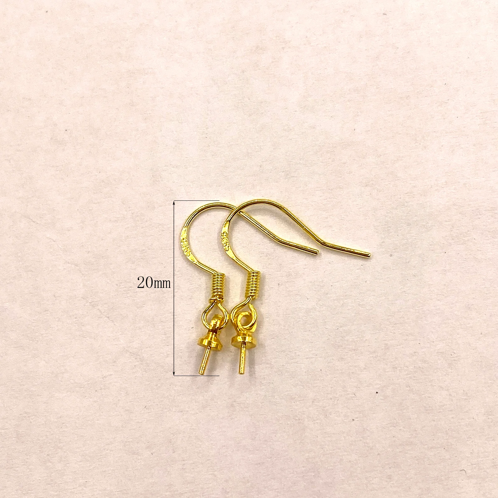 10pcs 925 Silver Earring Wires GOLD Fish Hook 20mm Earrigs Finding French Earwire Clasp Ear Hoops Parts Jewelrys