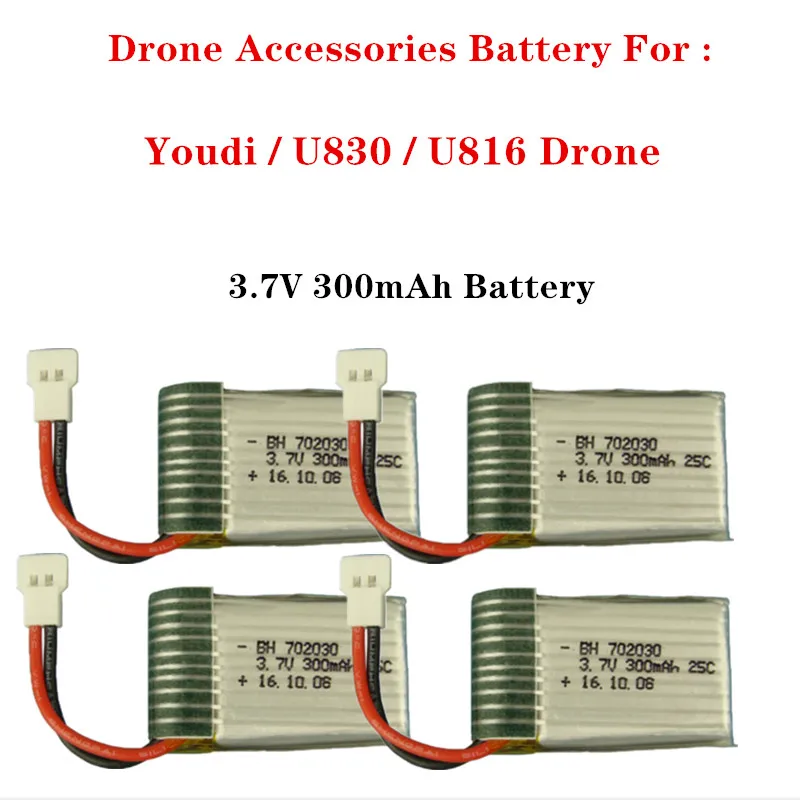 Youdi / U830 / U816 Drone battery Accessories 3.7V 300mAH lithium Battery for Youdi / U830 / U816 Drone Quadcopter