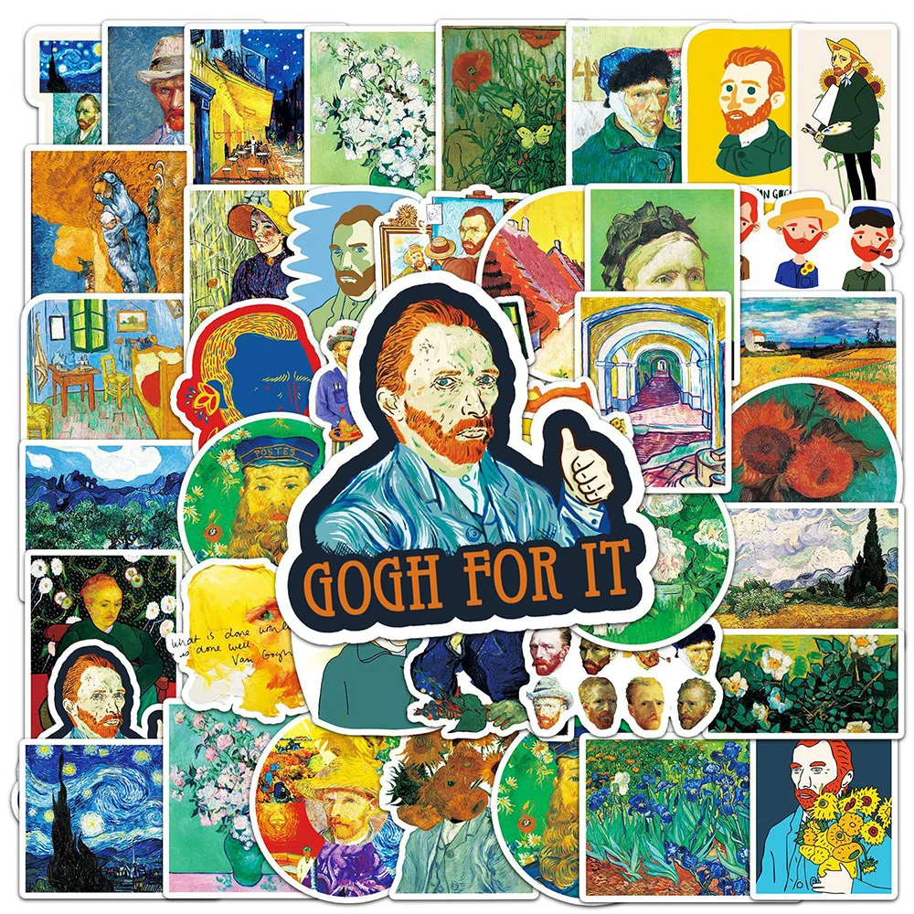 10/30/50 Pcs VSCO Art Paintings Van Gogh Figure Poster Stickers Fridge Phone Laptop Luggage Wall Notebook Graffiti Kids Toys