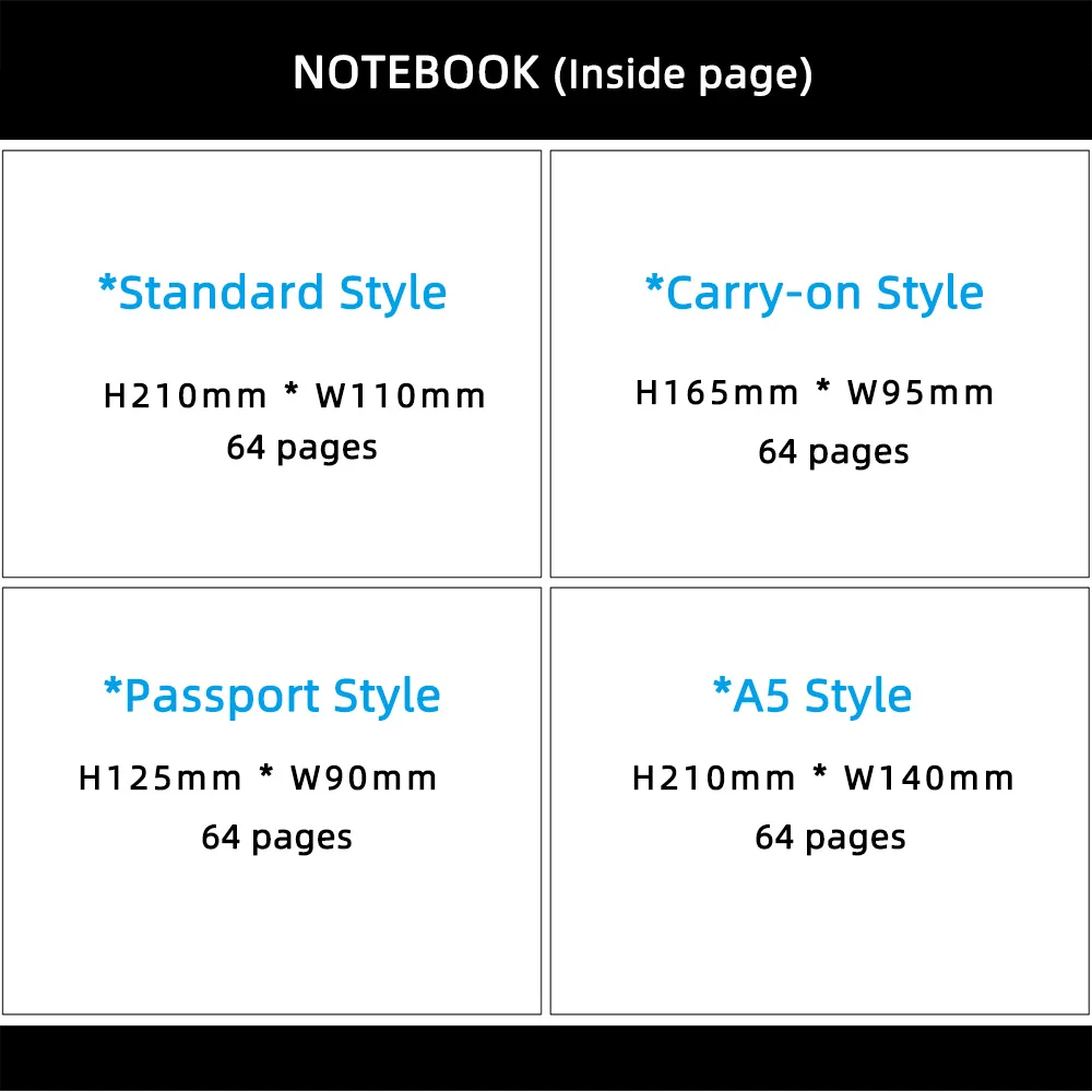 Replace Notebooks DIY Journal Inner Paper Books 4 Sizes 64 Pages Blank/ Graph/ Ruled/ Dot Diary School Office Student Stationery