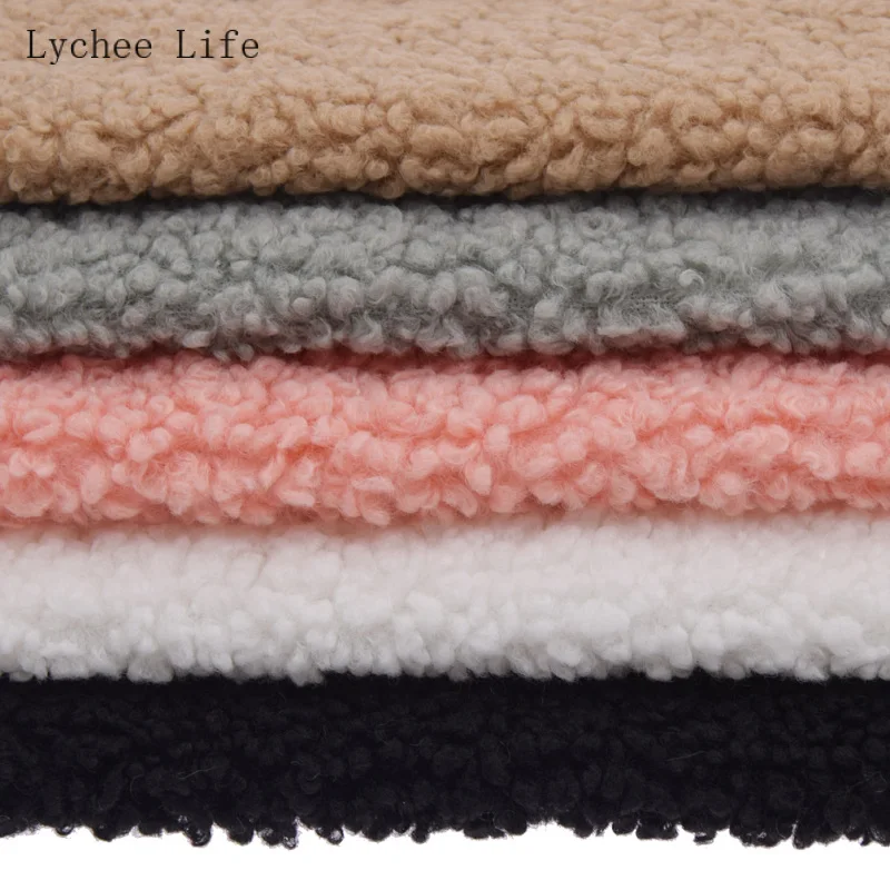 Lychee Life A4 Coral Cotton Velvet Plush Fabric Soft Warm Doll Pet Clothes Glove Lining Thickened Lamb Wool Fabric Diy Sewing