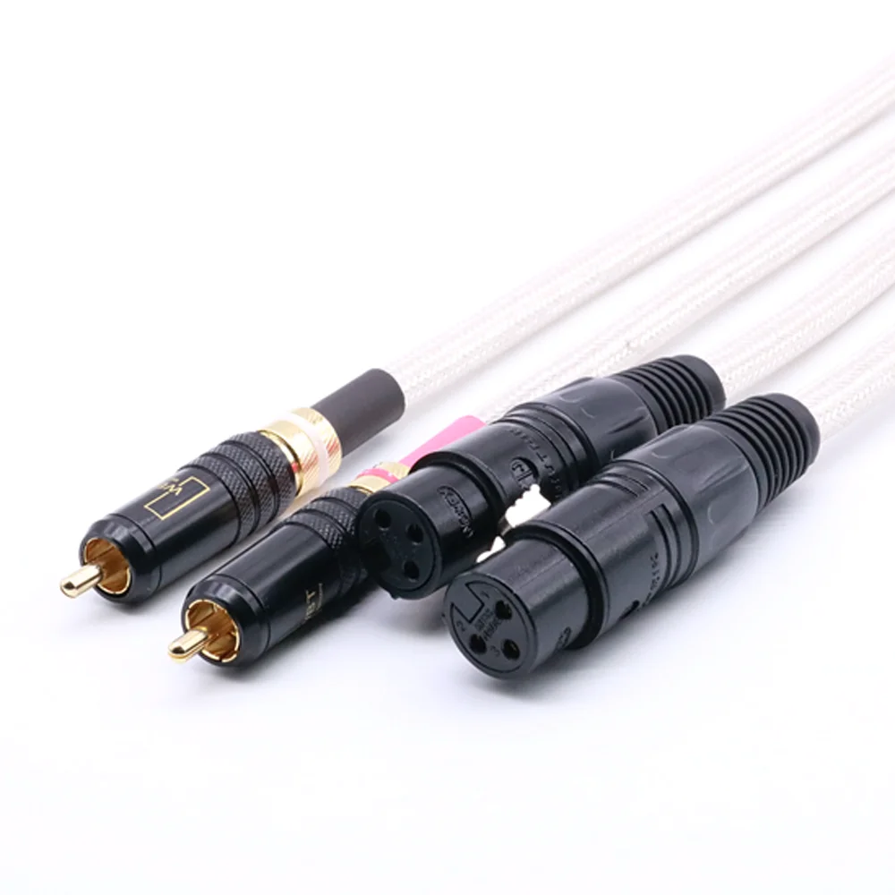 

HI-End Signature OCC Silver-Plated RCA Male To XLR Male Female Plug Audio Cable