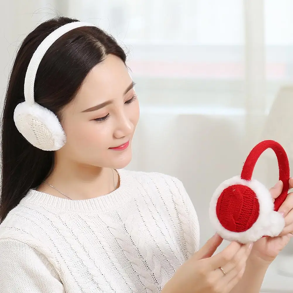 

Warm Plush Knitted Earmuff Women Fashion Autumn Winter Ear Protector Outdoor Warmer Accessory Gift orejeras de invierno 쿨토시