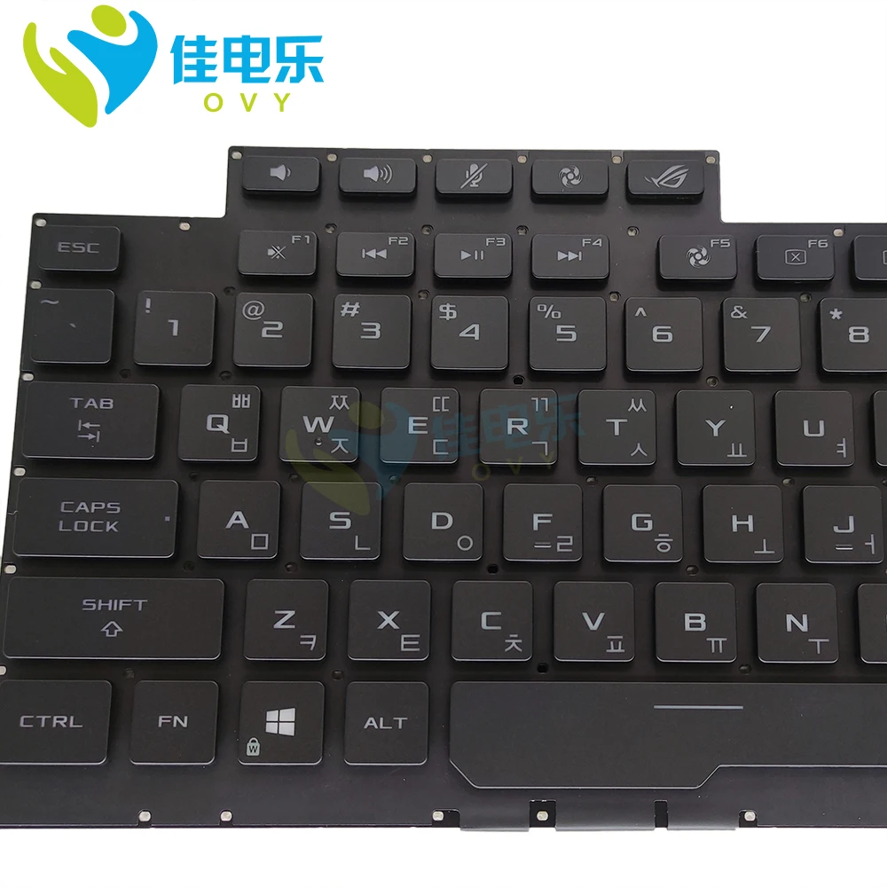 لوحات مفاتيح بديلة KR كورية RGB لـ ASUS ROG STRIX SCAR III G731 GU G731GT لوحة مفاتيح زرقاء فاتحة جديدة V185062BS1 0KNR0 661SKO00 #4