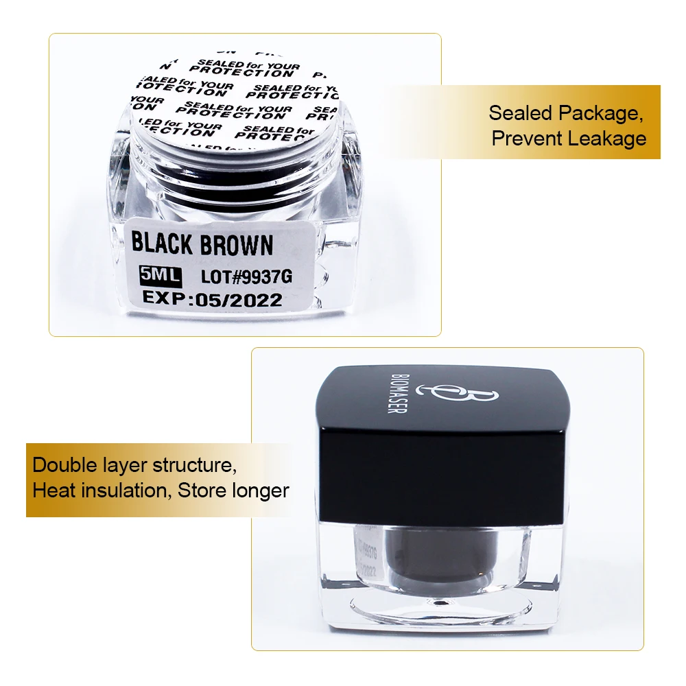 BIOMASER Microblading Pigment atramentowy tusz do tatuażu marki permanentny makijaż Pigment do brwi Eyeliner lip 100% materiał roślinny