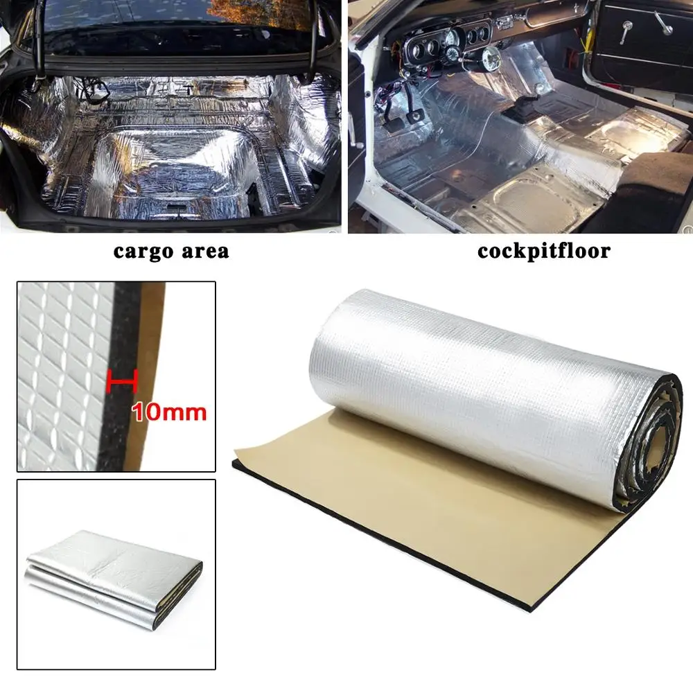 X Autohaux 10mm Thick Alumina fiber Muffler Cotton Car Automotive Heat Insulation Sound Deadener Road Noise Dampener Thermal Mat