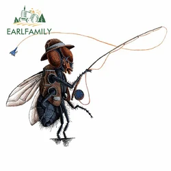EARLFAMILY 13cm x 9.9cm for Fly Fishing Car Sticker Waterproof Scratch-proof RV VAN Truck Trunk Decoration Window Decal