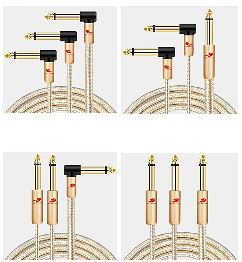 1/4 Inch TS Mono 6.35mm to 2 x 1/4'' Male 6.35 Jack Audio Cable for Mixer Console Synths Studio Guitar Amplifier Shielded Cords