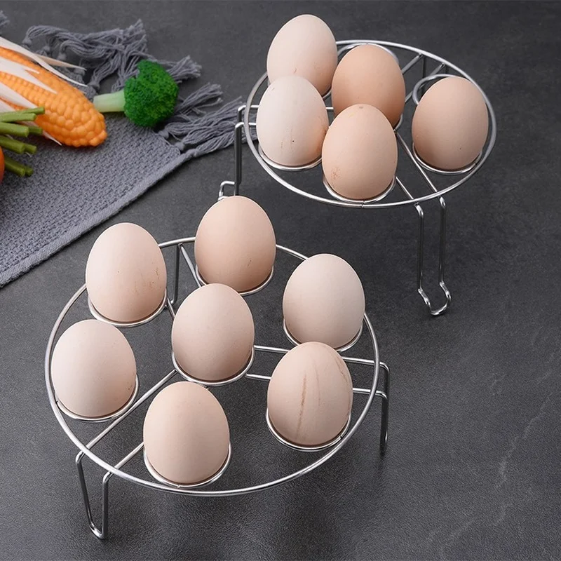 

Creative Double Layers Stainless Steel Egg Steamer Rack Basket Non-stick Instant Pot for Travel Egg Cooker Accessories