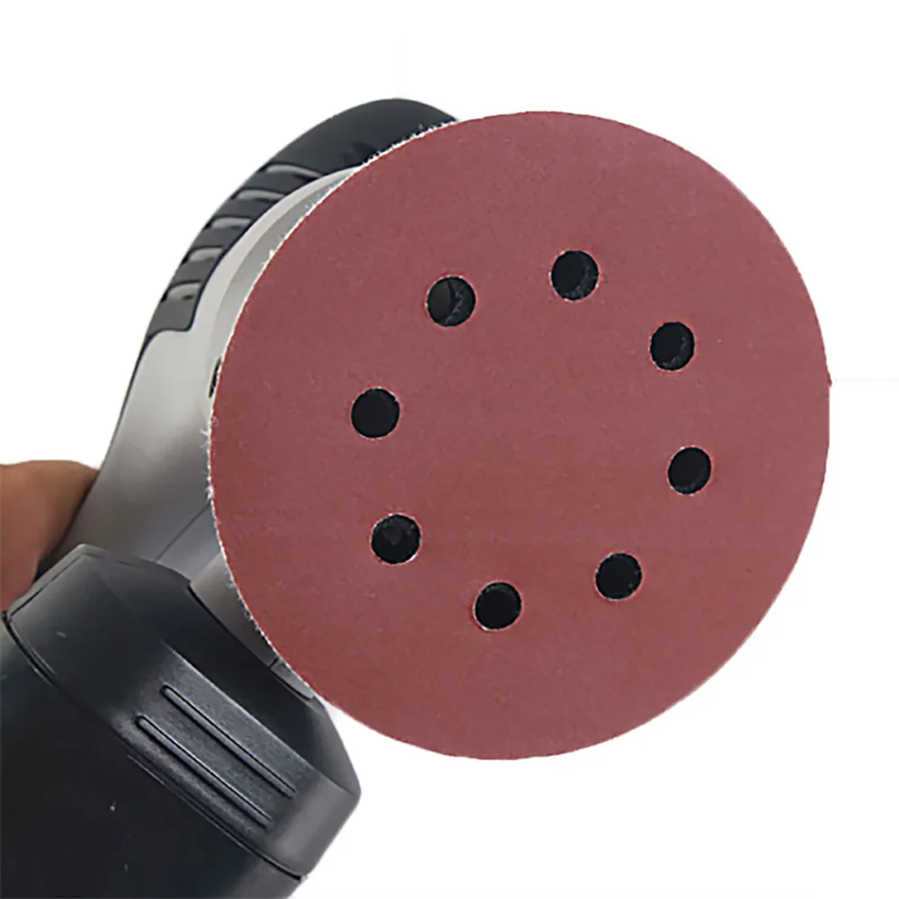 10 pces 125mm lixa polimento almofada forma redonda 8 furos lixando discos de lixa para makita/bosch máquina de moedura