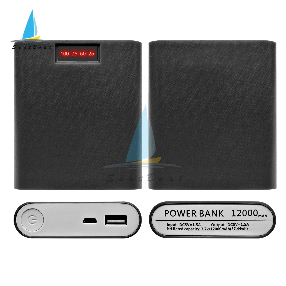 Micro USB Power Bank Shell 5V DIY 4*18650 Case Battery Charge Storage Box Without Battery For Charging Mobile Phones