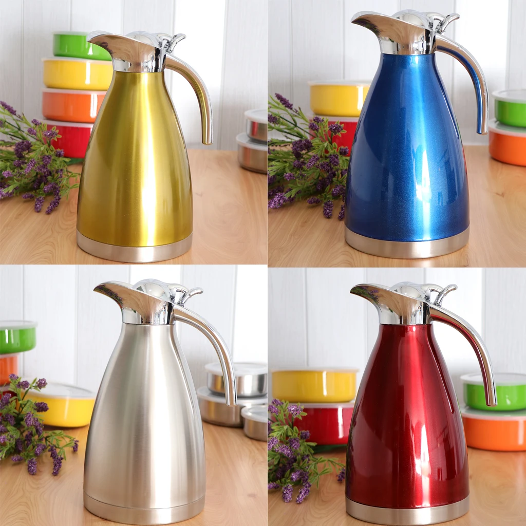 1.5L Stainless Steel Thermal Coffee Carafe / Double Wall Vacuum Jug Bottle / 24 Hours Heat Retention