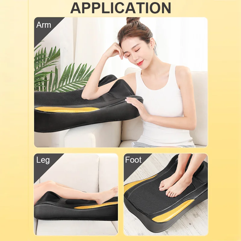 Multifunctional Electric Massage Cushion Neck Shoulder Waist Back Remote Control Deep Kneading Shiatsu Heat Fatigue Relieve Gift