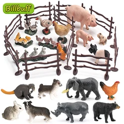 Simulation Farm Fence Poultry Wild Animal Lion Tiger Elephant Action Figures Figurines Model Educational Toys ​for children Gift