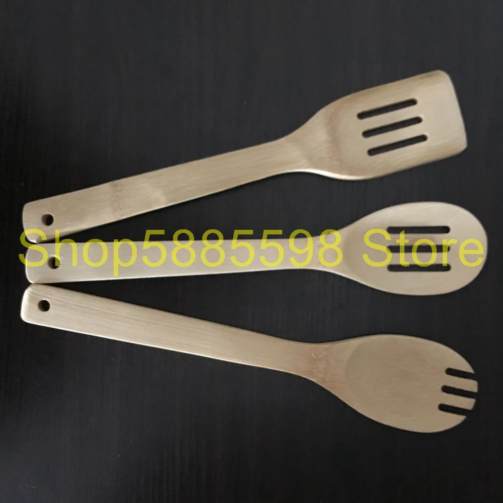 Kitchen Bamboo utensils bamboo fork spoon bamboo slotted shovel bamboo slotted spoon 3PCS/set