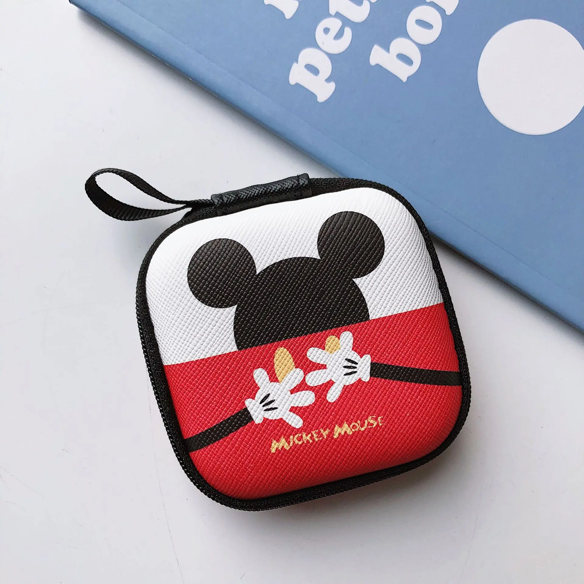 Disney Mickey Minnie cartoon coin purse stitch boy girl coin bag handbag earphone clutch charger data cable storage box purses