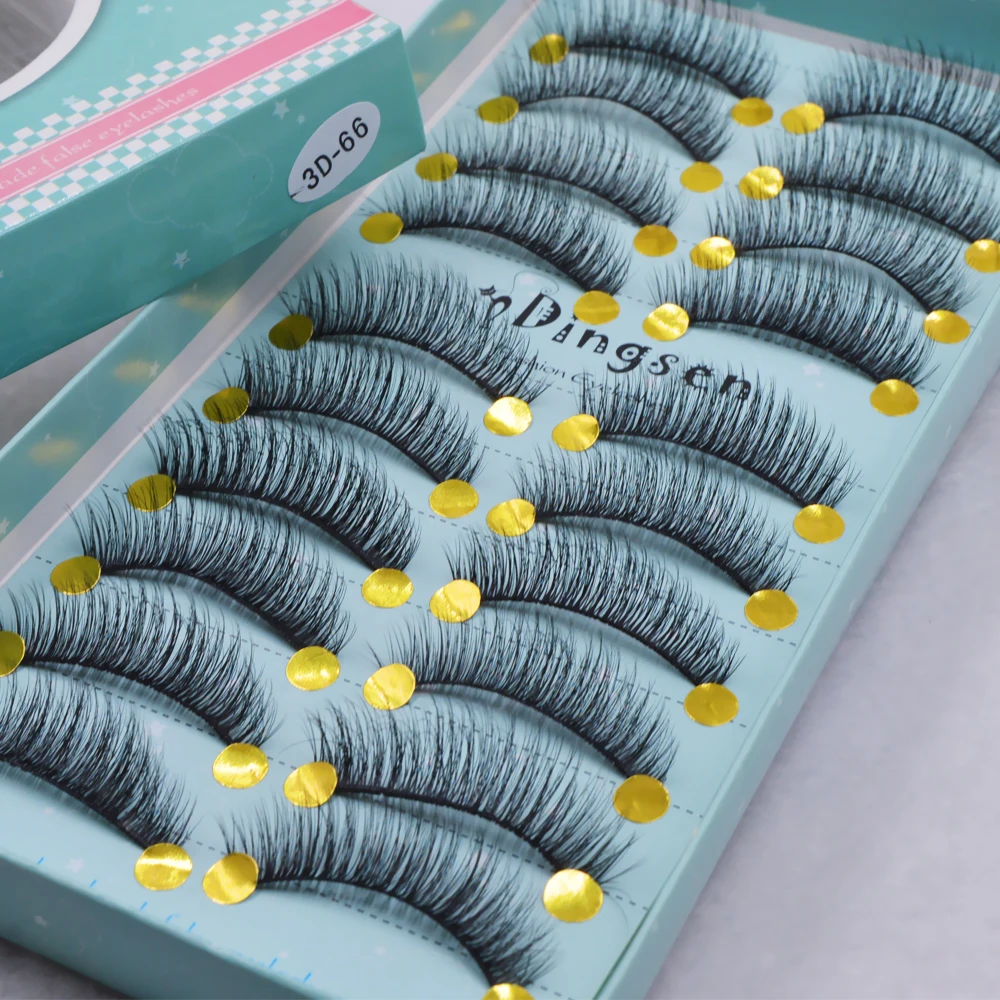 10 Pairs 3D Soft False Eyelash Faux Min Eyelashes Extension Natural Messy Wispy Fluffy Fake Lashes Make up tools 3D66-71