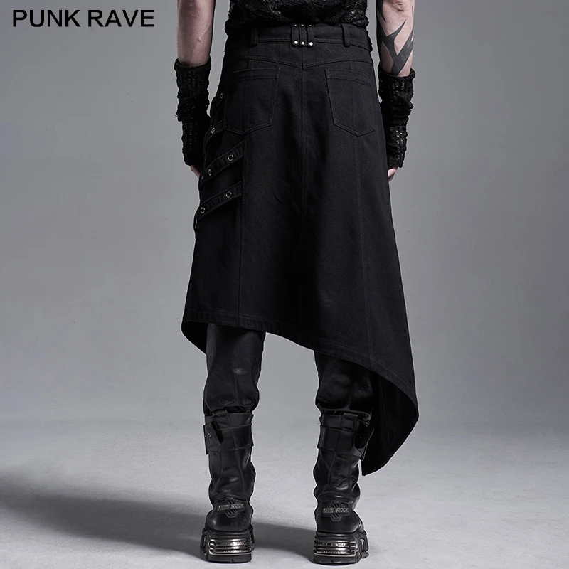 Gonna asimmetrica da uomo Punk Rave Fashion Party Skirt WQ490