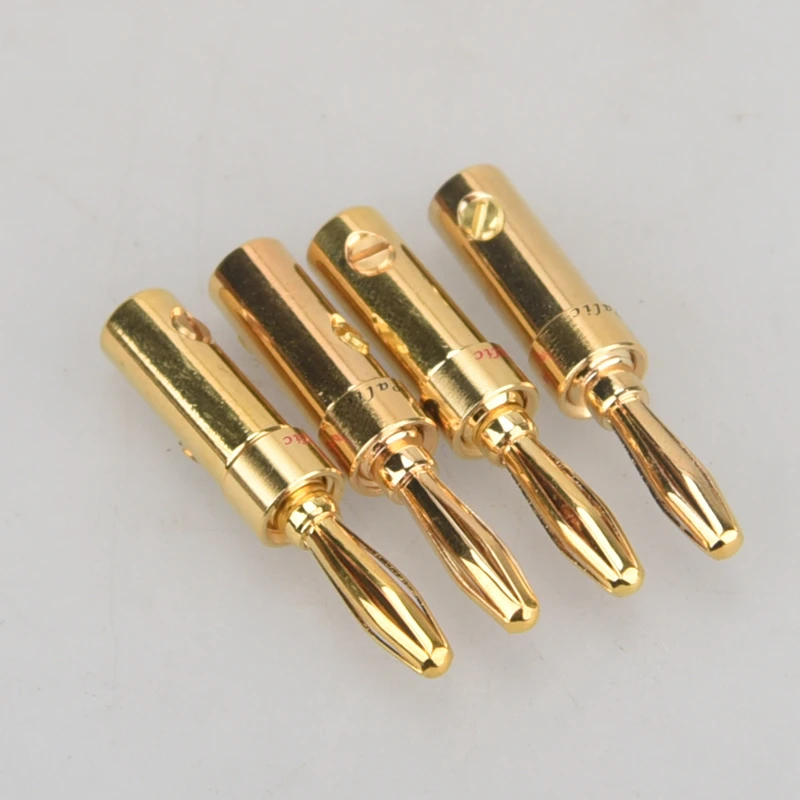 HIFIDIY LIVE 4 Stück/Set 4 mm reines Kupfer vergoldeter Bananenstecker-Anschluss für Audio-Video-Lautsprecher-Adapter, Terminal-Anschluss-Set