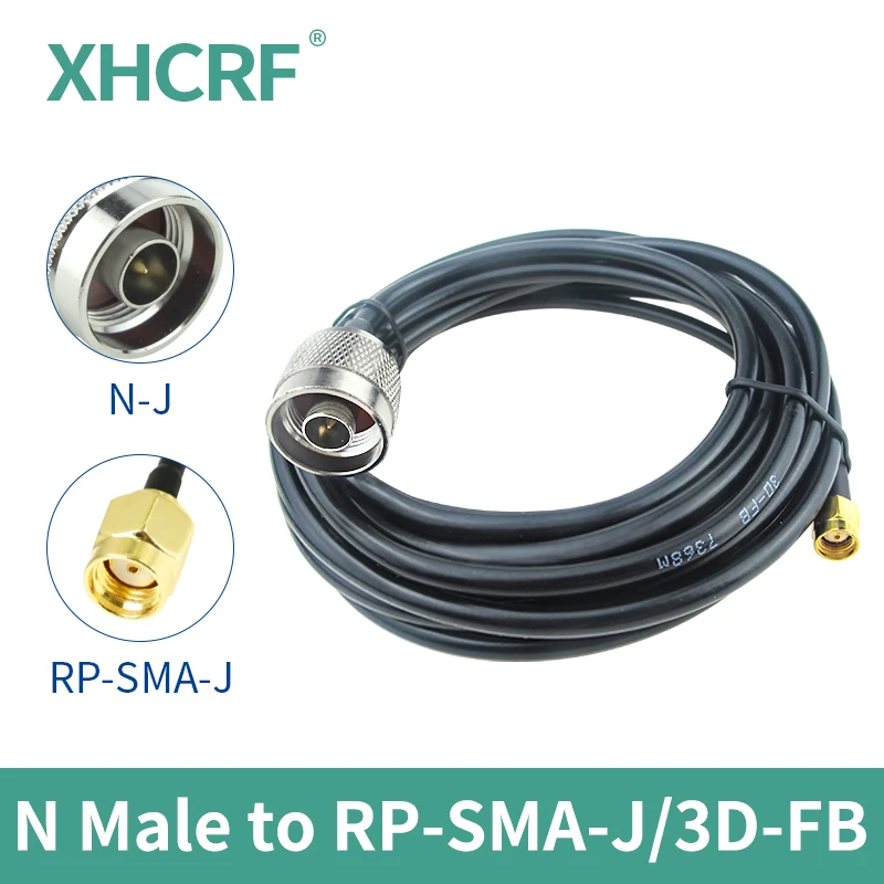 Antenna Extended Cable with Adapters N Male to RP SMA Male 3D-FB Low Attenuation Extension Wire