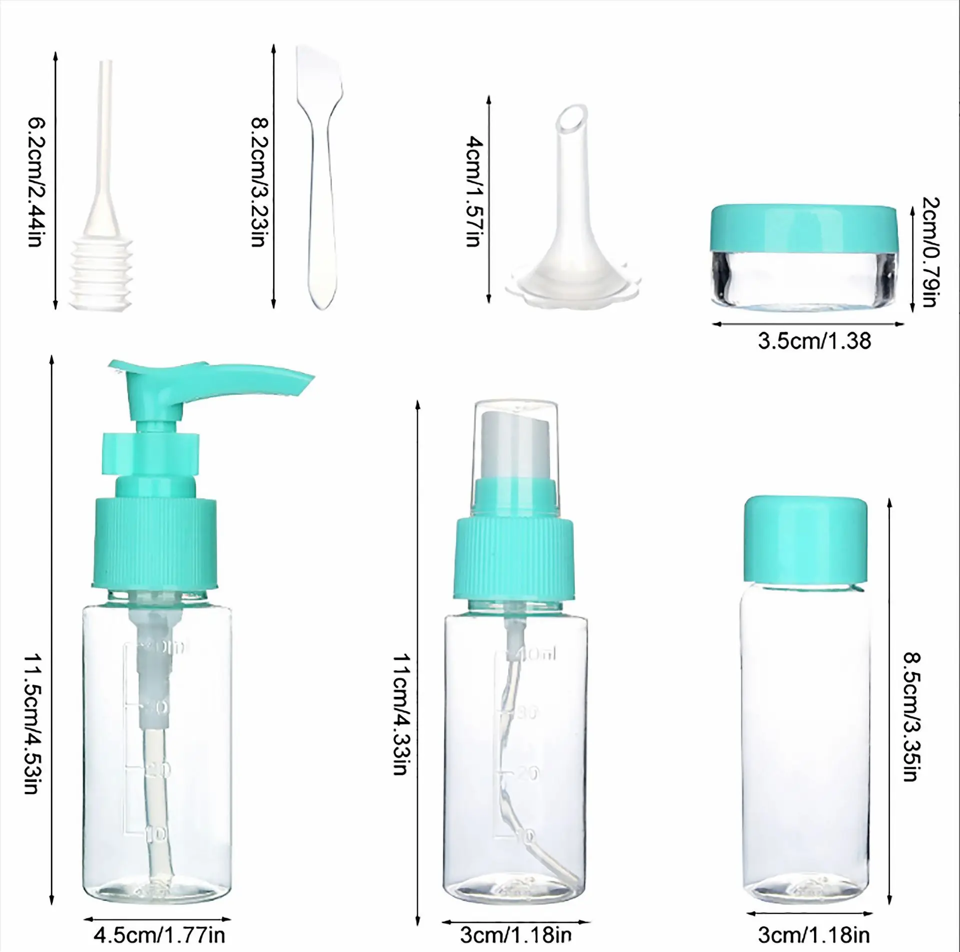 10pcs/Set Mini Makeup Cosmetic Face Cream Pot Bottles Plastic Transparent Empty Make Up Container Bottle Travel Kit Accessories