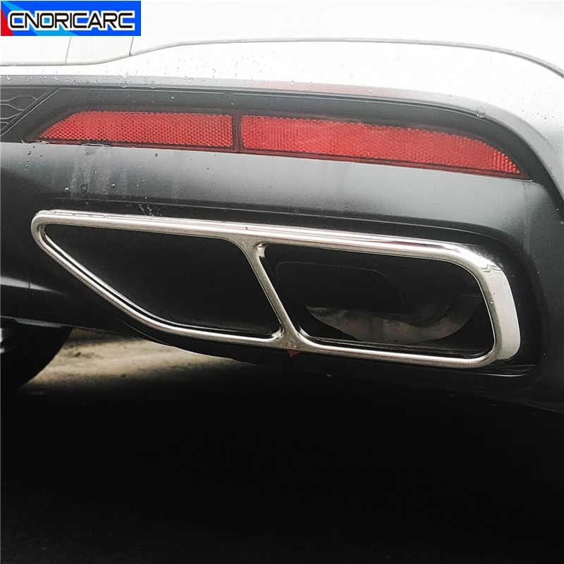 

For Audi A4 B9 2020 2021 Car Tail Throat Pipe Exhaust Outlet Decoration Muffler Pipe Cover Trim Exterior Automotive Accessories