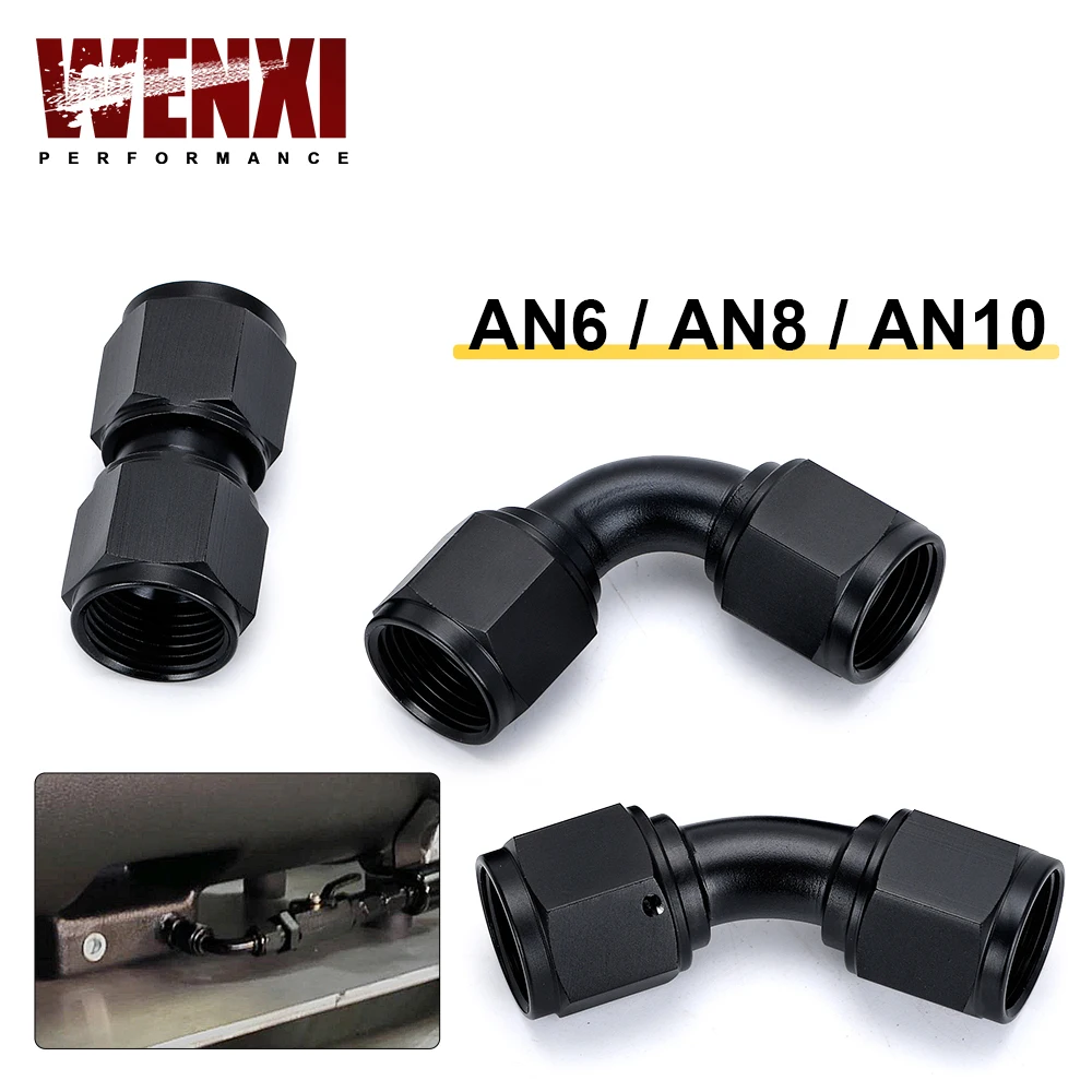 Universal 0 45 90 Degree AN6 AN8 AN10 Female to  AN6 AN8 AN10 Female Hydraulic hose Elbow Oil Cooler Fitting Hose Fittings