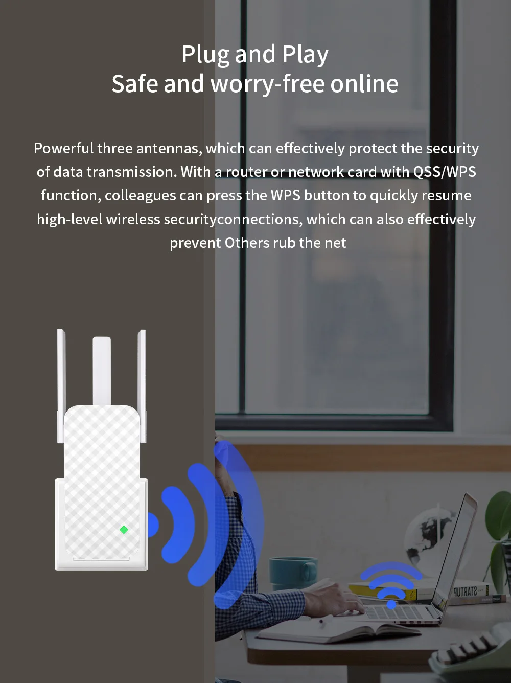 Tenda Qualcomm chip 300Mbps Wireless WiFi Repeater Universal Wireless Range Extender Enhance AP