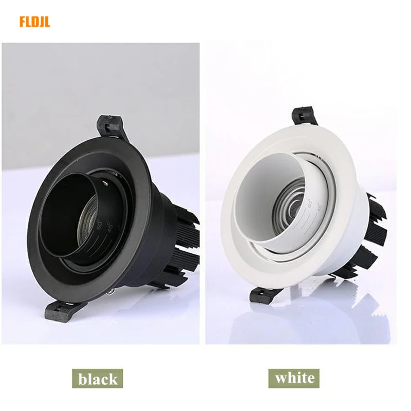 Dimmable Embedded Focusing Zoom Ceiling Spotlight 15-60 Degree COB 7W 12W 15W 20W 25W Background Wall LED Downlight Indoor Light