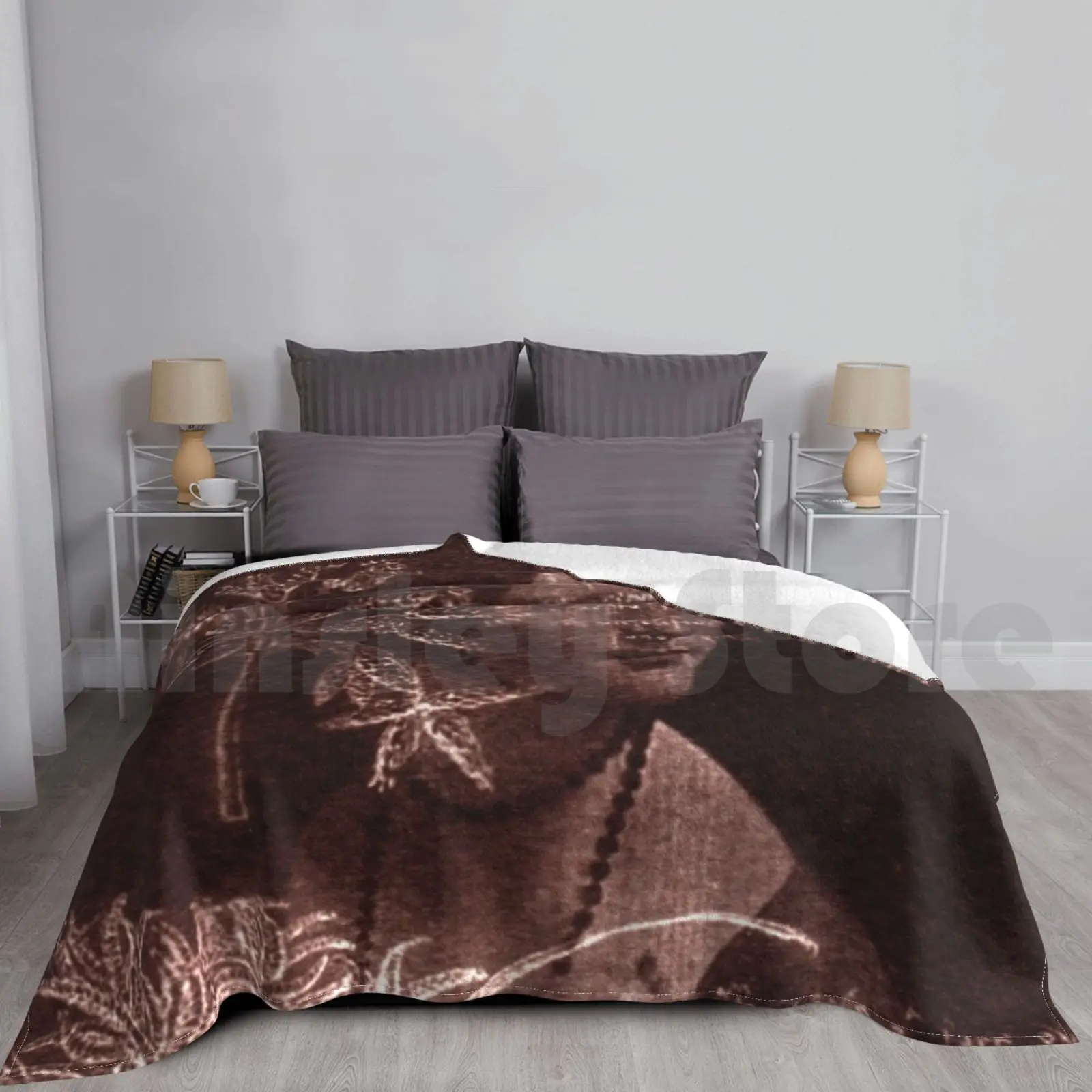 Brown Vintage Style Art Inspired Collage 1 Blanket Fashion Custom Collage Collage Art Brown Vintage Renaissance