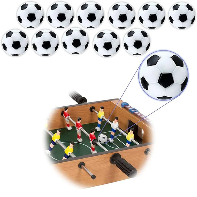 

12pcs 32mm Table Soccer Football Replacement Balls Mini Plastic Table Soccer Game Toy Accessory Black White for Fans Kids Gift