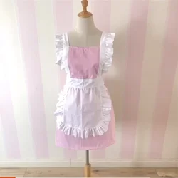 Retro Apron for Women, Super Cute and Funny, Bowknot with Pocket, Adjustable Cotton Lattice, Delicate Hemline, Cooking Aprons, N