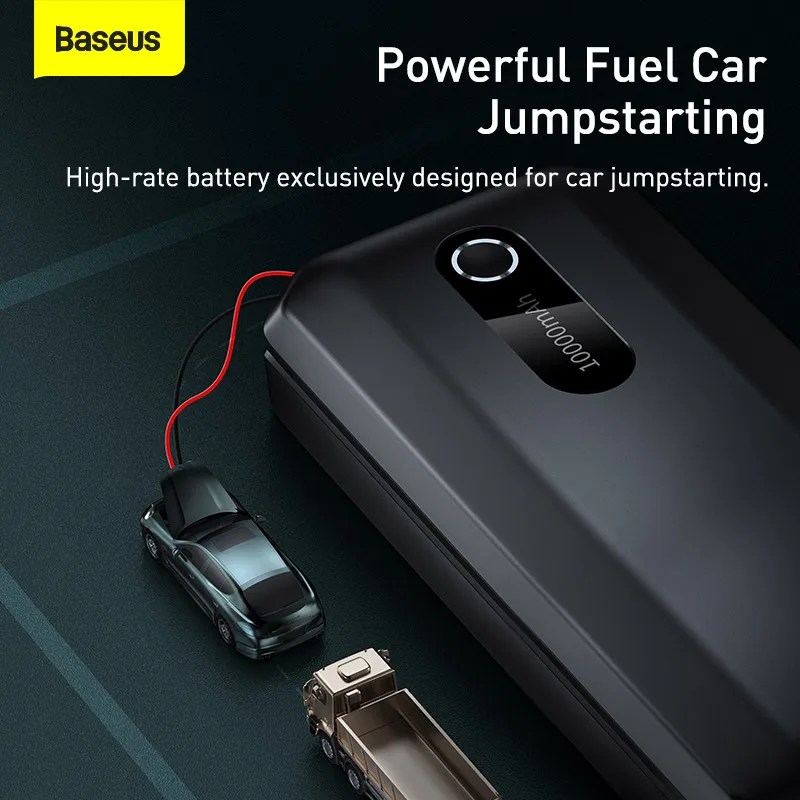 Baseus-arrancador de batería portátil de coche, dispositivo de arranque automático de emergencia, batería de 10000mAh, 12V, 1000A