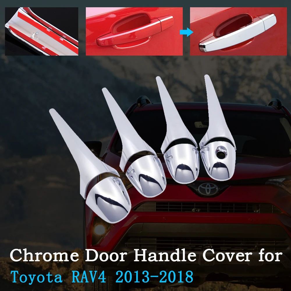 Хромированный чехол на дверную ручку автомобиля для Toyota RAV4 XA40 2013 ~ 2018, роскошные чехлы, комплект отделки, внешние автомобильные аксессуары 2014 2015 2016 2017