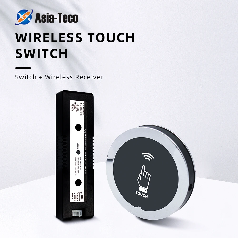 

Wireless 2.4G Touch Exit Button Switch NO/NC/COM Auto Door System Exit Release Button For Access Control