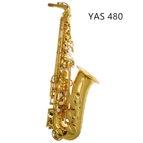 

Brand New Alto Saxophone YAS 480 Gold Lacquer Brass Plated Professional Musical instrument With Case Free Shipping