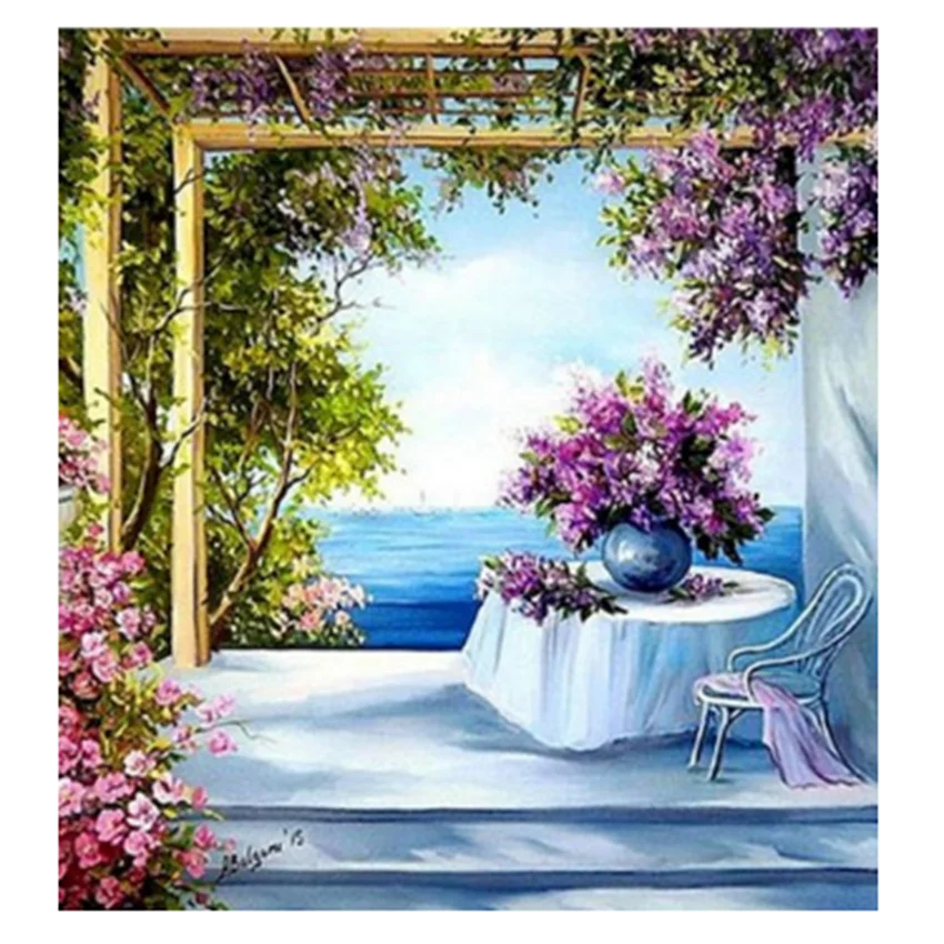 

5D DIY Diamond Embroidery Square Round Diamond Mosaic Garden Landscape Painting Cross Stitch Home Decoration Handmade WG2222