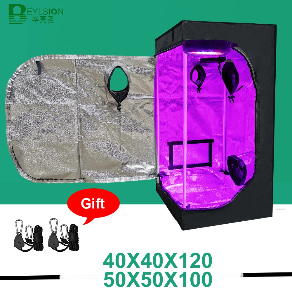 BEYSLION 40x40X120CM 50X50X100CM Grow Tent+Bottom Vents Plant Growing Tents Growbox LEDGrow For Indoor Grow Light Plant Growth