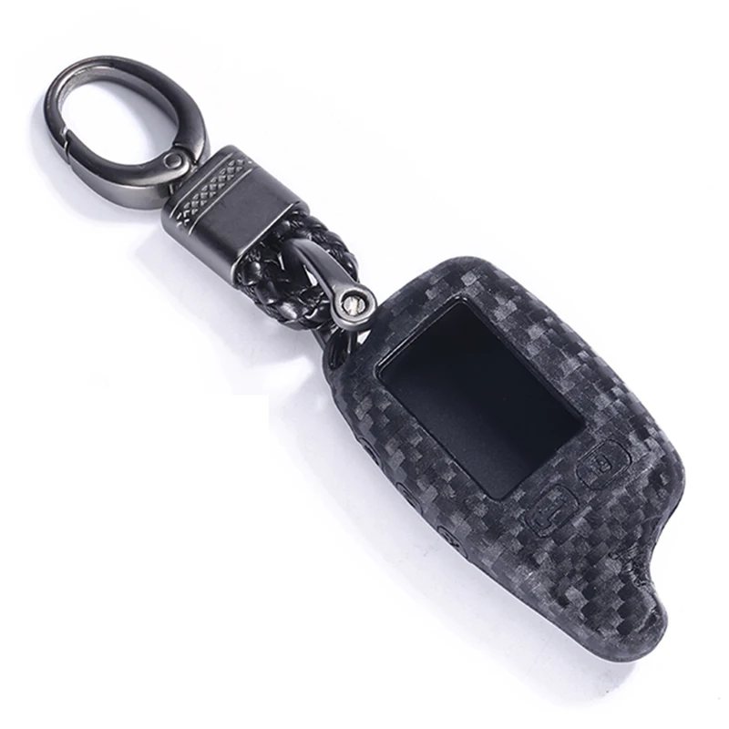 Caron Fiber Silicone Tomahawk TW9010 Tomahawk 9010 Two Way Car Alarm System Russian Tomahawk TW 9010 Keychain