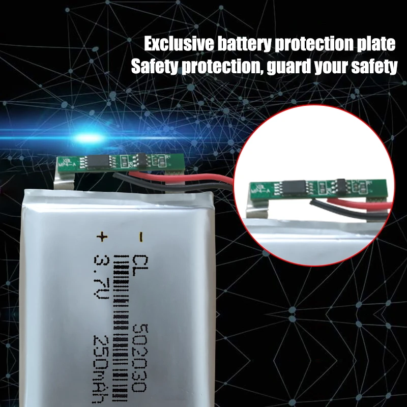 3.7V Lipo cells 502030 250mah Lithium Polymer Rechargeable Battery For MP3 GPS bluetooth headset DVD PDA LED Lamp Camera image 4