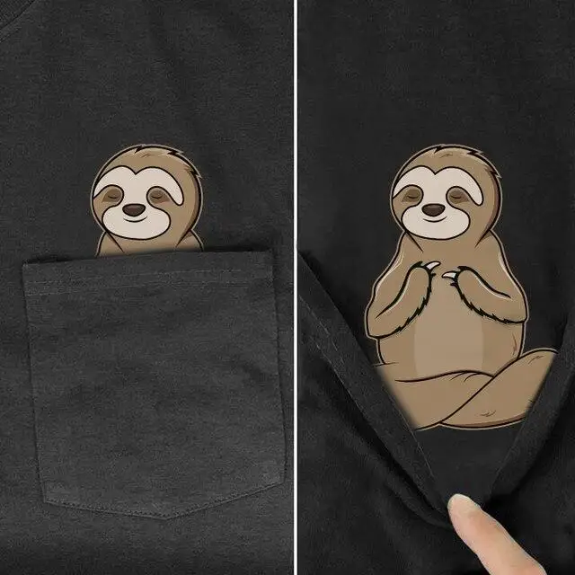 CLOOCL Funny Raccoon T-Shirt Fashion Middle Hand Pocket T-shirt Mens for Women Shirts Hip Hop Tops Cotton Tees Dropshipping