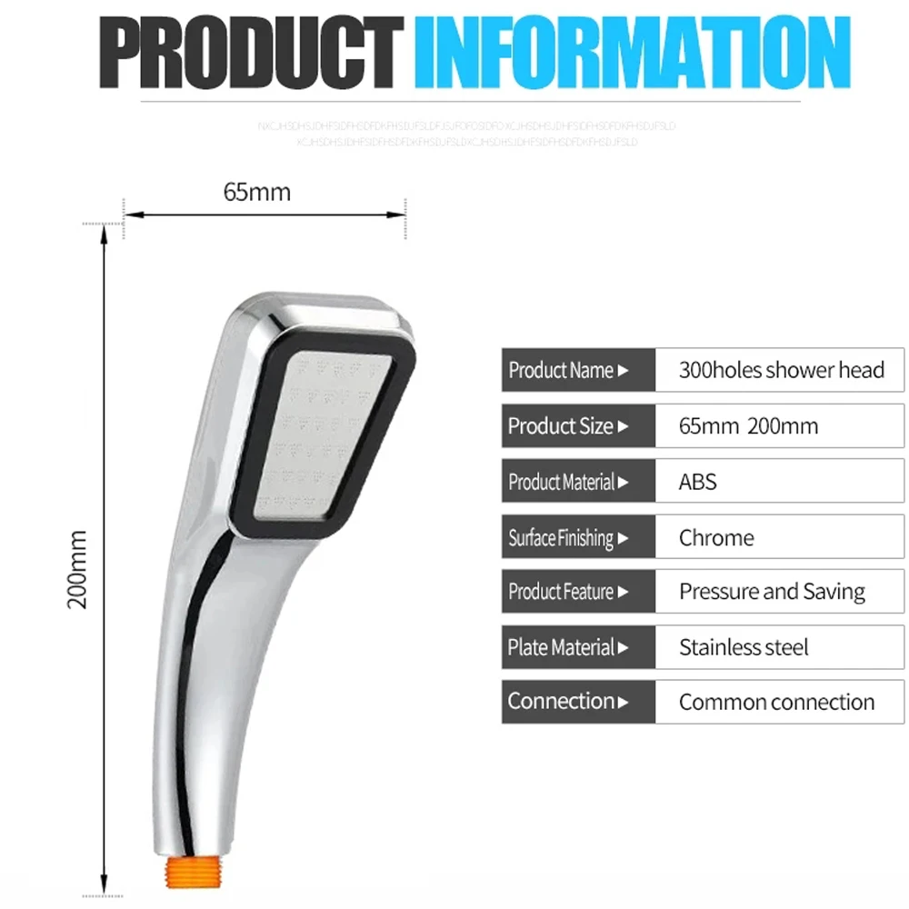 Модернизированная Лейка для душа высокого давления с 300 отверстиями, набор для шланга, экономия воды, аксессуары для ванной комнаты