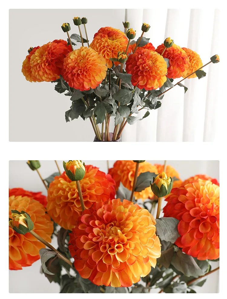 American Home Layout Simulation Autumn Daisy Fake Flower Studio Shooting Props Simulation 2 Oil Painting Dahlia