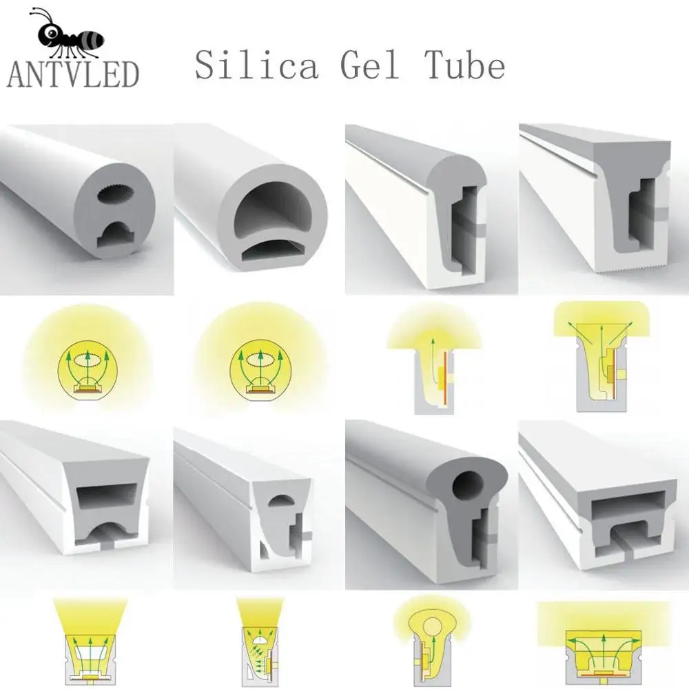 WS2811WS2812B WS2813 WS2815 RGBW LED Neon Rope Tube Silicone Gel Flexible Strip Light Soft Lamp Tube Waterproof IP67 For Room